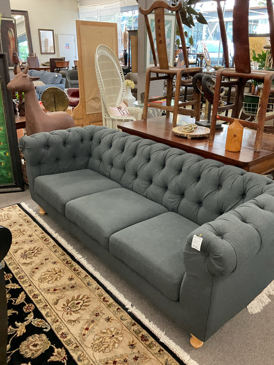 World Market Charcoal Grey Tufted Sofa