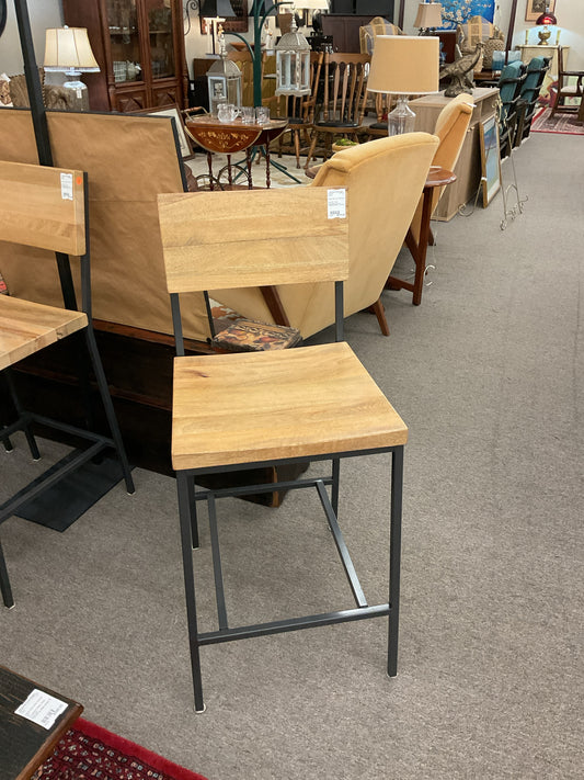 West Elm Rustic Wood/Metal Barstool