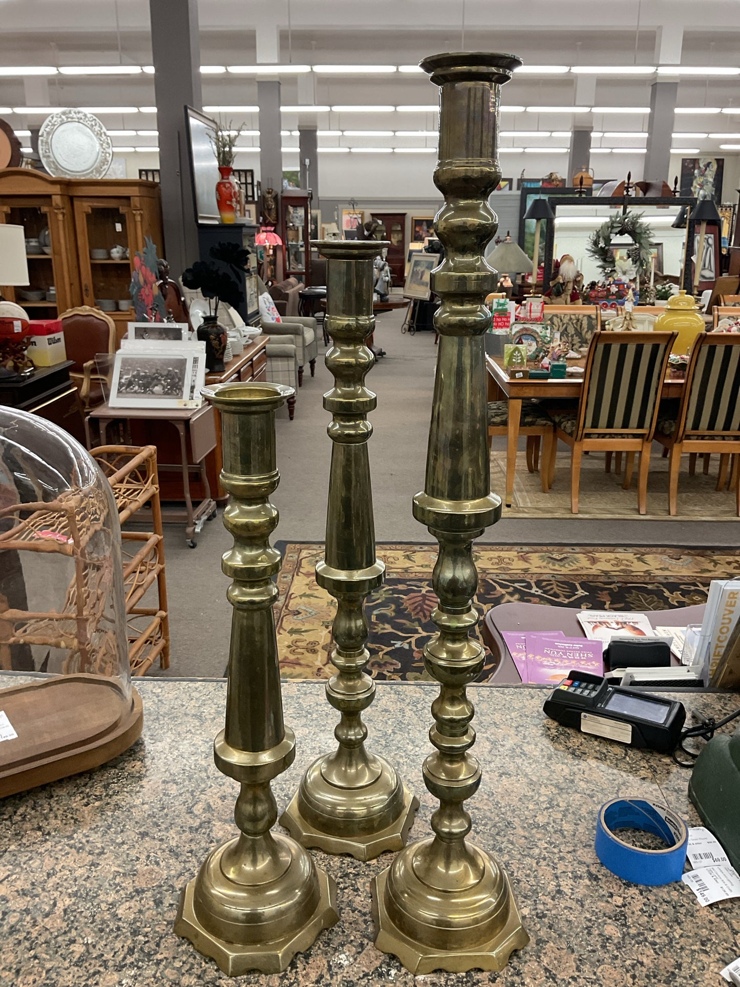 Brass Candleholder Set (3)