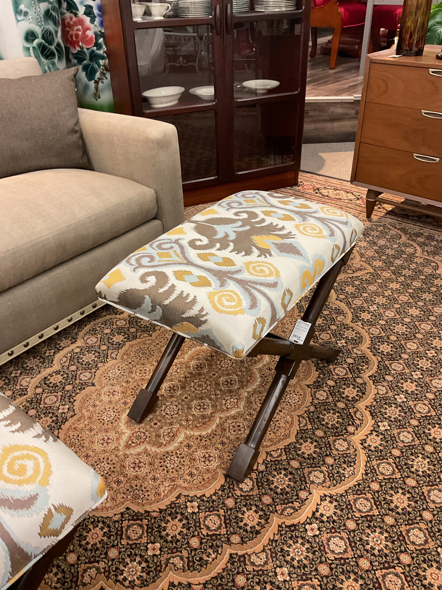 Upholstered X Bench