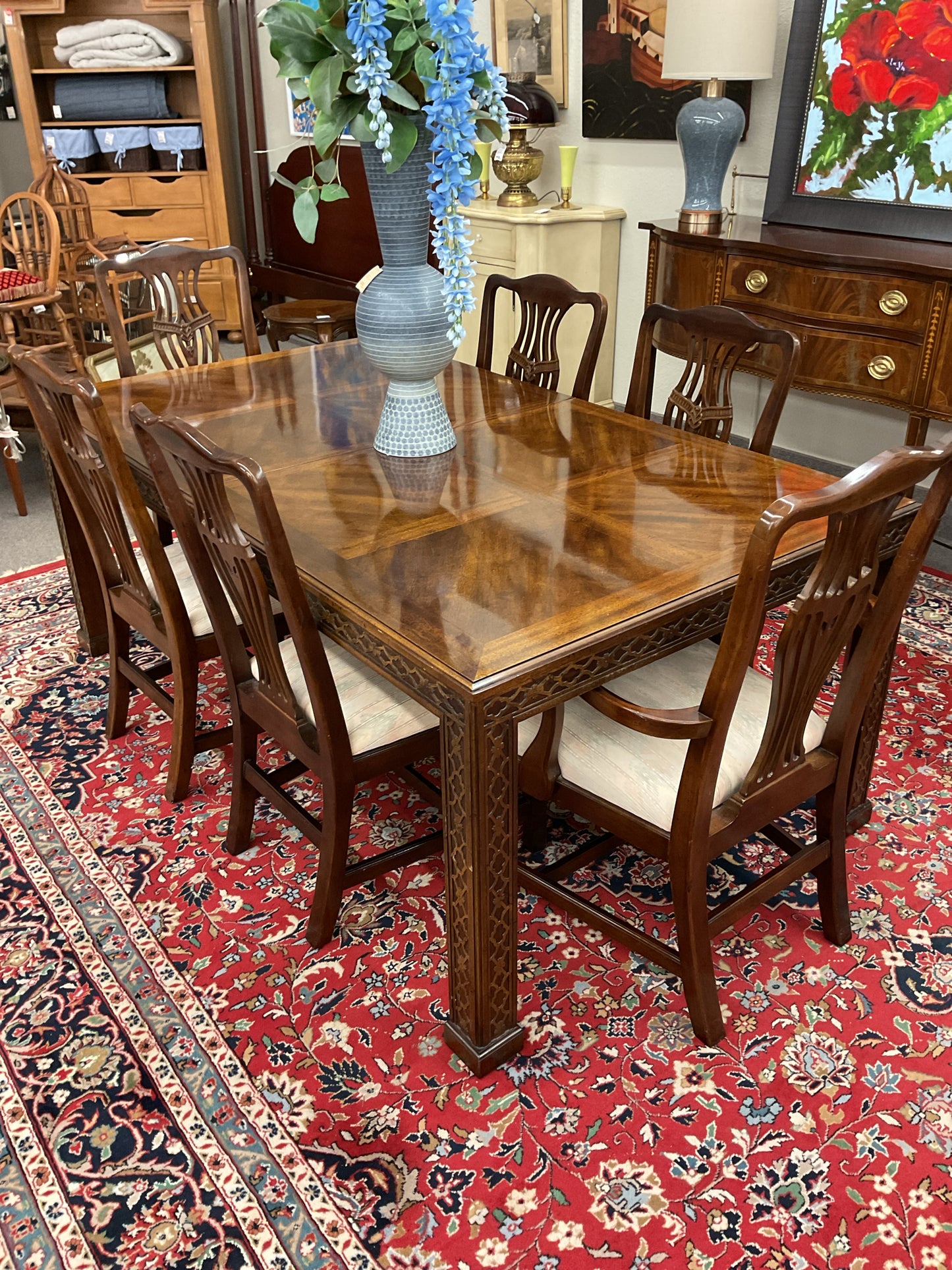 Rectangular Dining Table w/6 Chairs & 2-22"Leaves 73"L,41"W,29"H