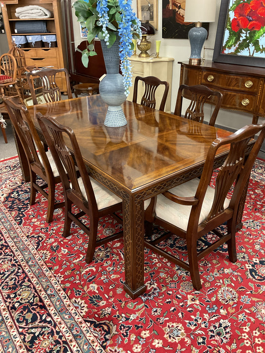 Rectangular Dining Table w/6 Chairs & 2-22"Leaves 73"L,41"W,29"H