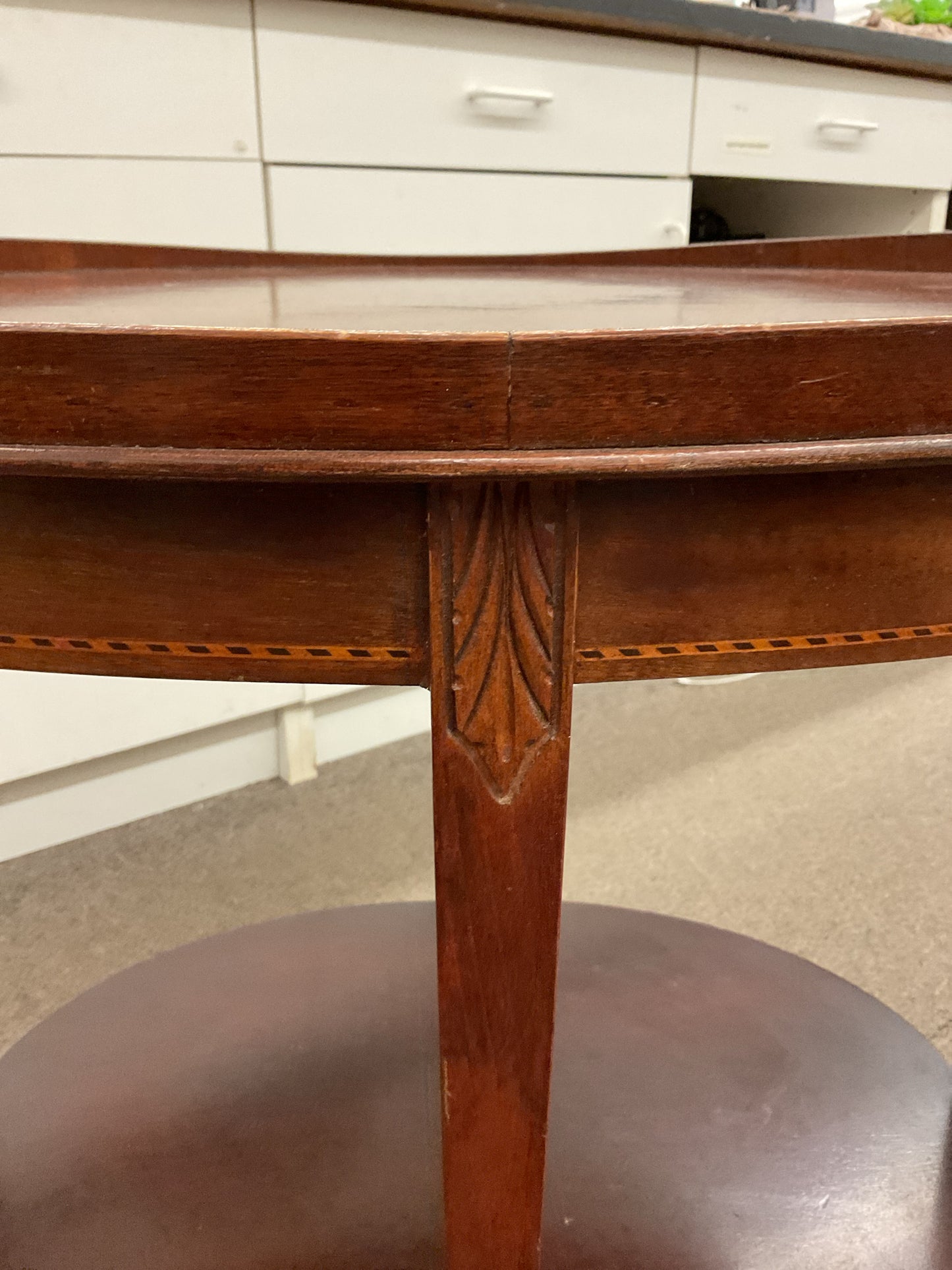Vintage Mersman Mahogany Inlaid Wood Side Table