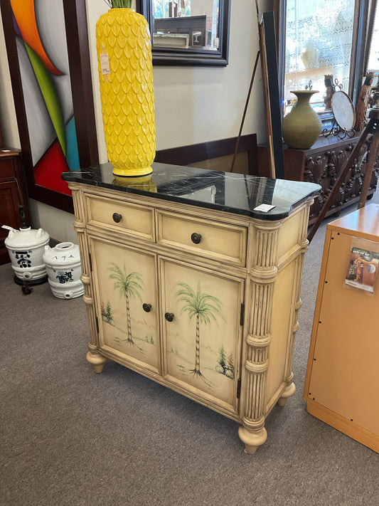 Granite-top Server Cabinet w/Palm Design 35"W,14"D,35"H