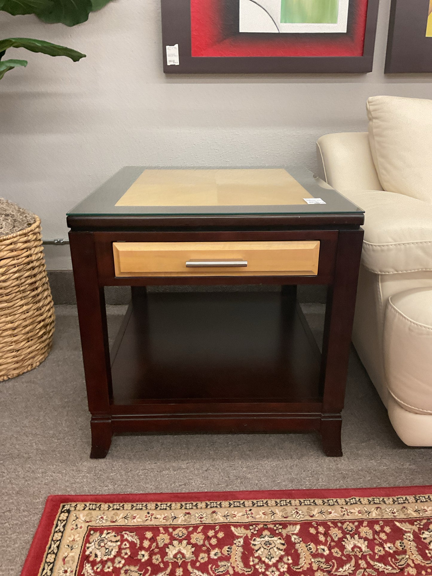 Trad nightstand w/birch top & Single Drawer
