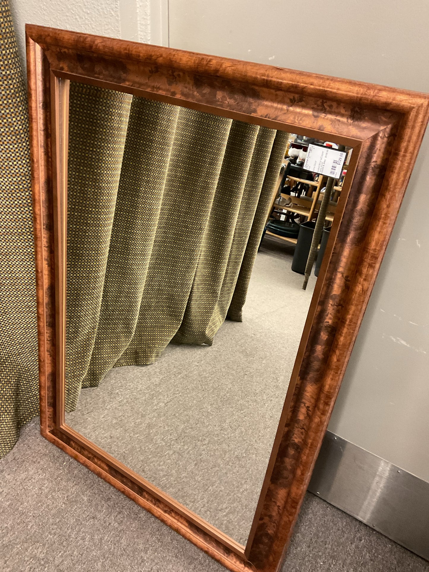 Beveled Mirror w/Copper Frame 42x30