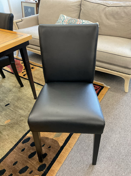 Crate & Barrel Black Vinyl Dining Chair