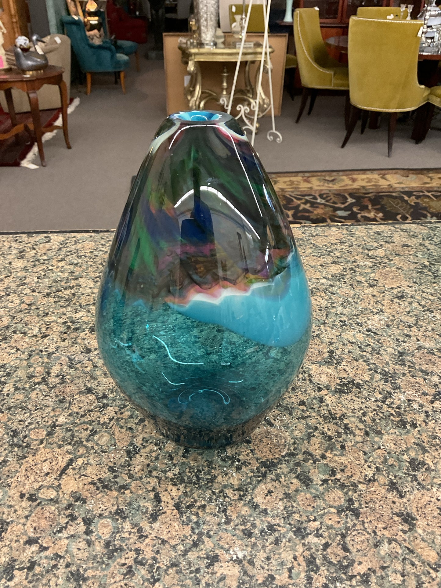 Vintage '76  D'Luna Art Studio Hand Blown Vase Signed
