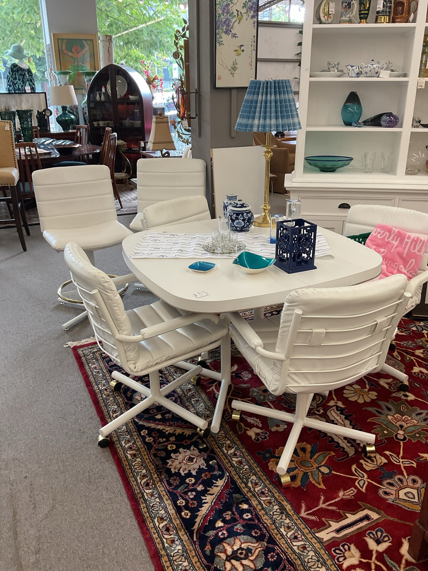MCM White Vinyl Dinette Set