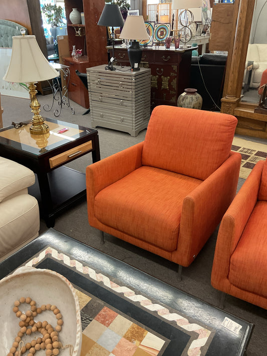 Italian Natuzzi Modern Orange Chair