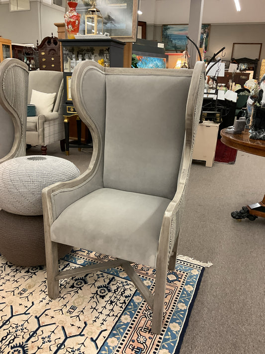 Wingback Chair 2-Tone Gray/Stripped