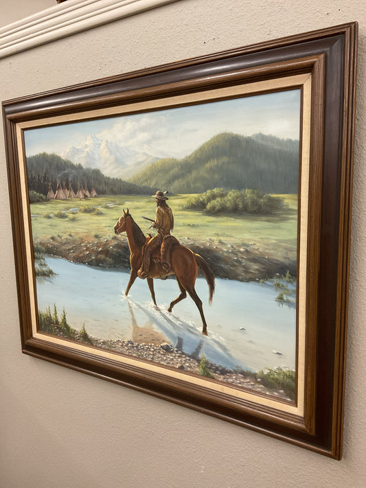 Richard Baerman Oil Painting "Trapper in Hudson's Bay" 48x38