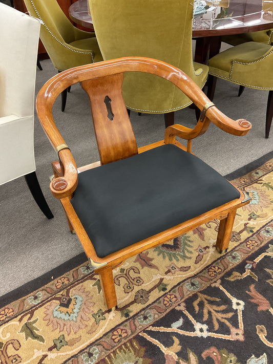 Chinoiserie Horseshoe Accent Chair