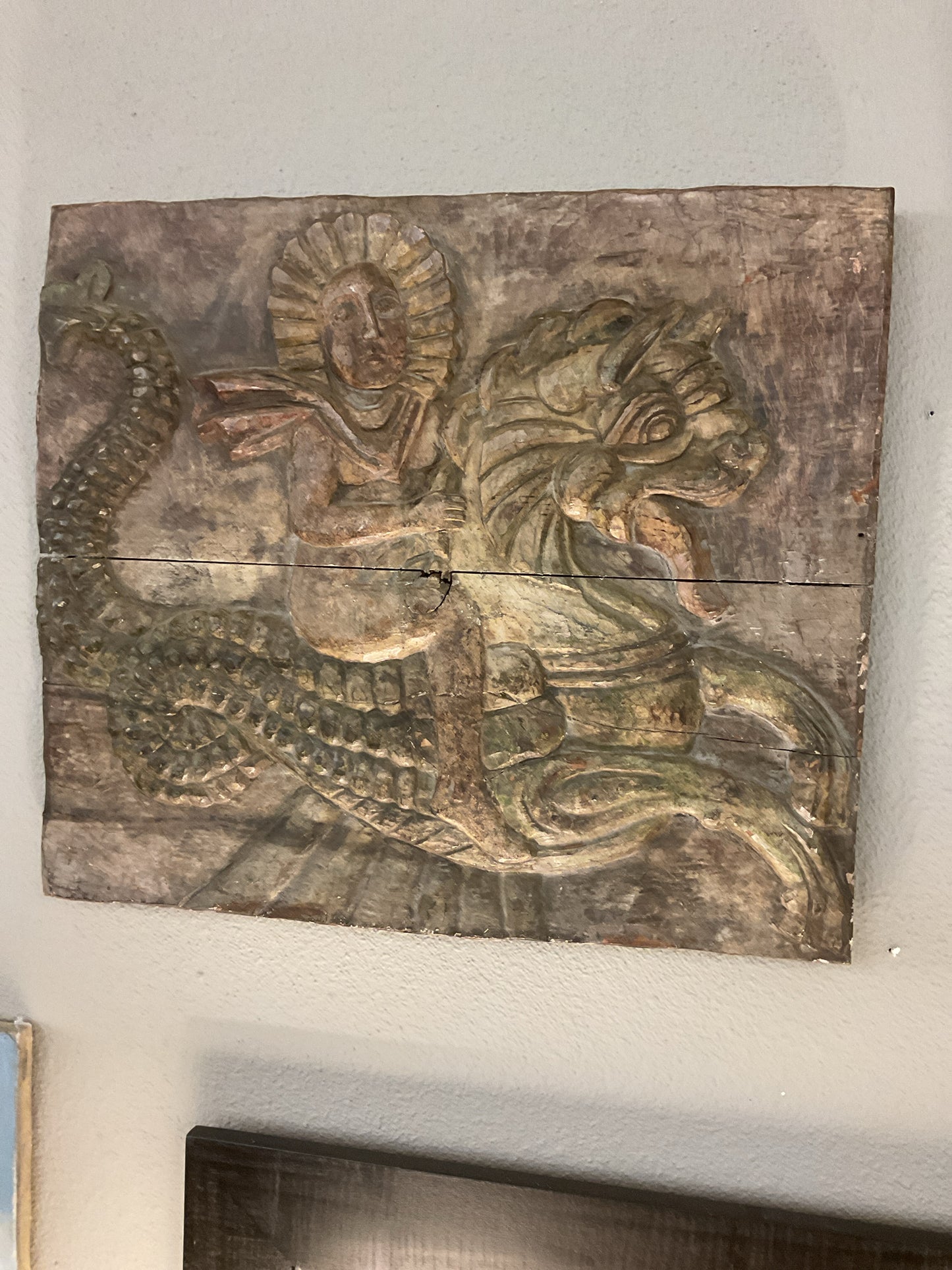 Pair of Wood Carving Depicting Greek mythology 21x24