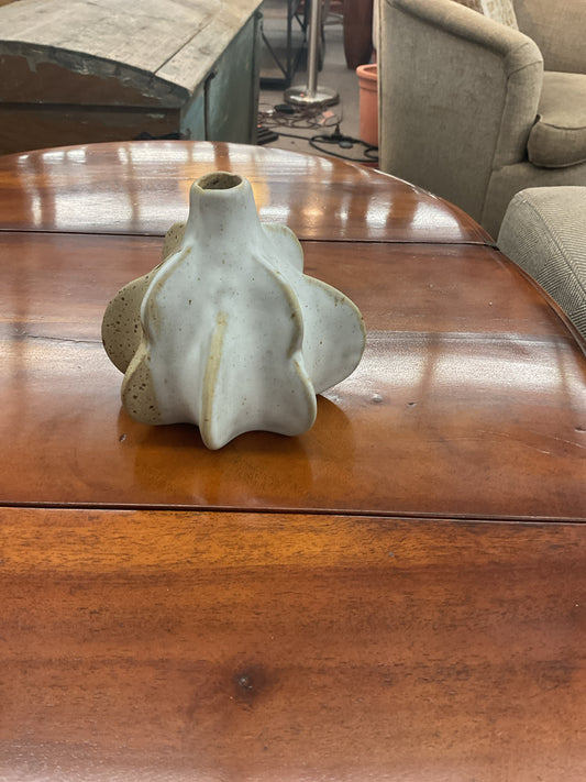 Small Wavy Stoneware Vase