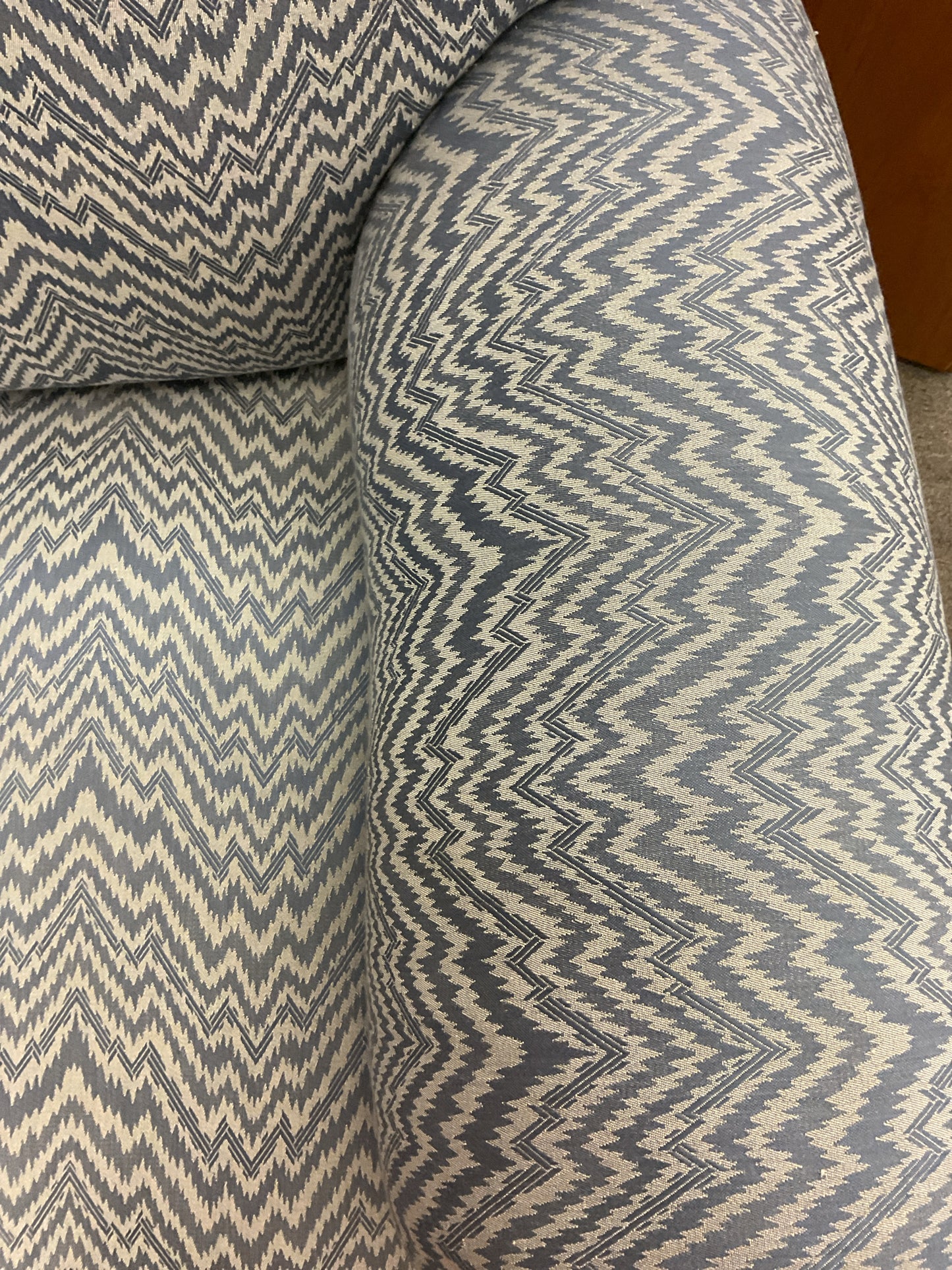 Blue Damask Settee  54"L,30"D,34"H