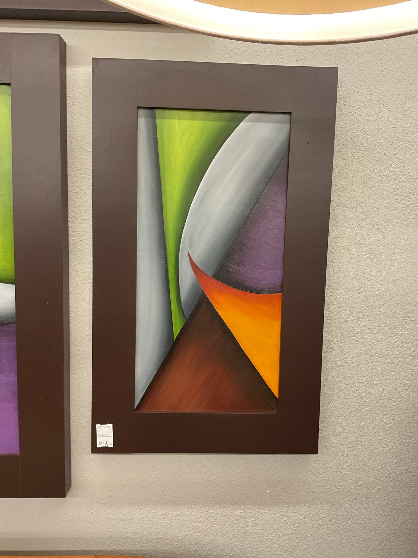 Abstract Multicolored Geometric Oil Painting 24x38"