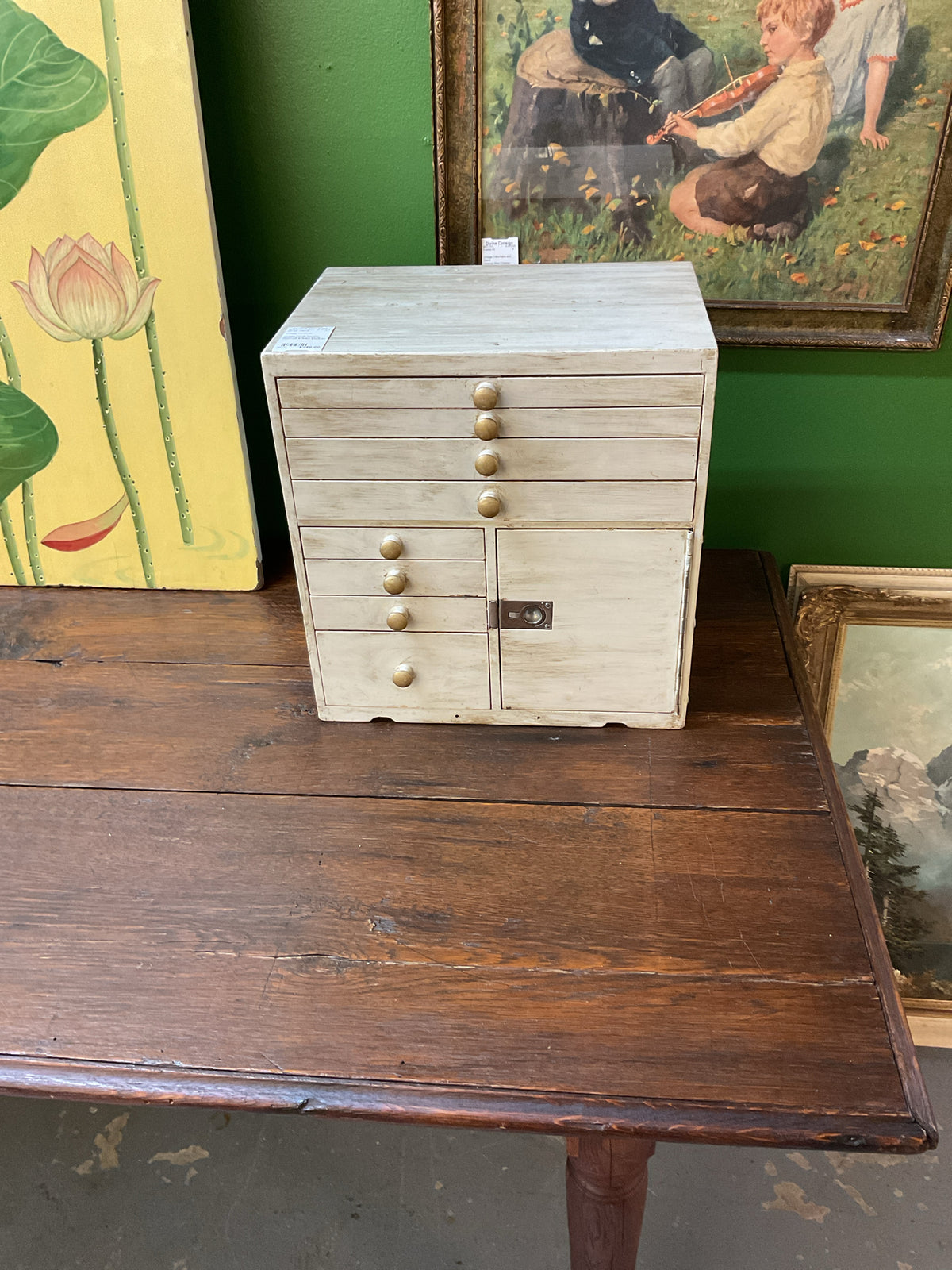 Vintage Dental Storage White Cabinet 14x14x15