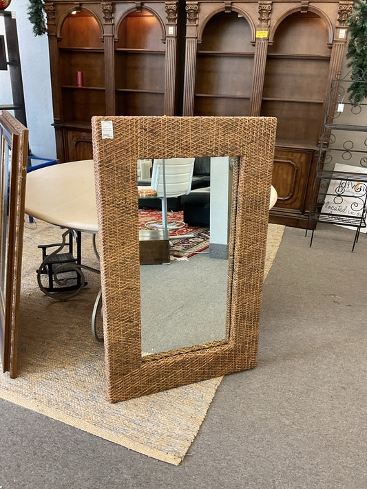 Wicker-Wrapped Wall Mirror 30x48
