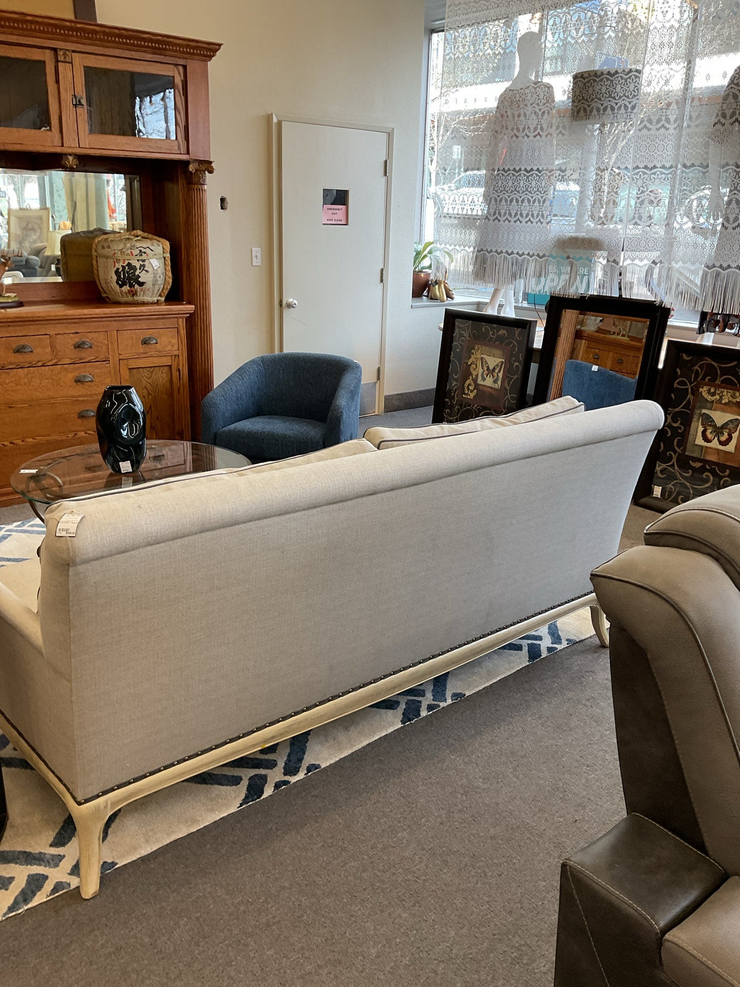 A.R.T. Furniture Light Grey Upholstered Couch 84"L,37"D,37"H