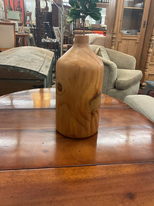 Wood Carved Bottle