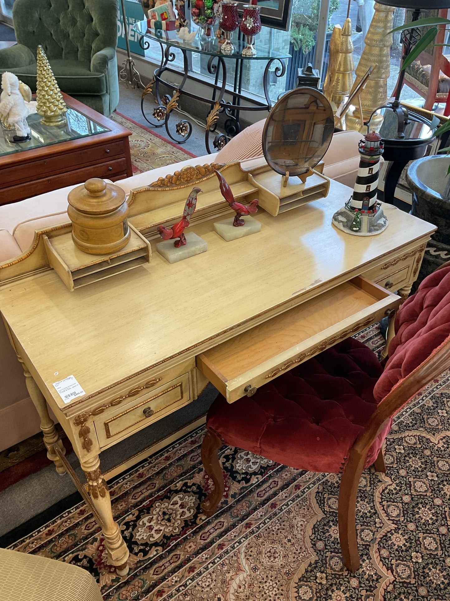 French Petite Writing Desk 44"L,18"D,29"H