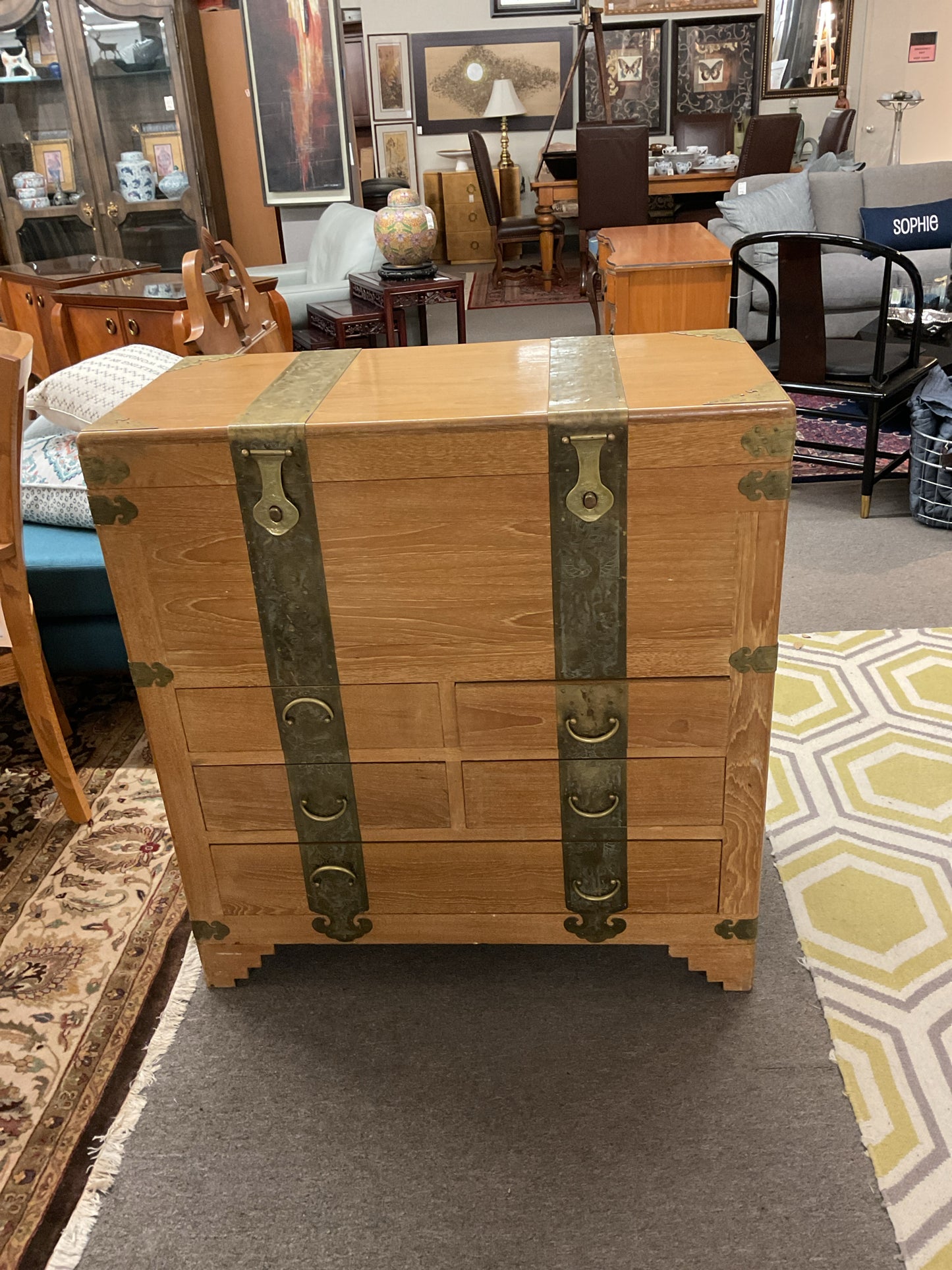 Vintage Blanket Chest w/Drawers Made in Hong Kong 36"W,38"H,18"D