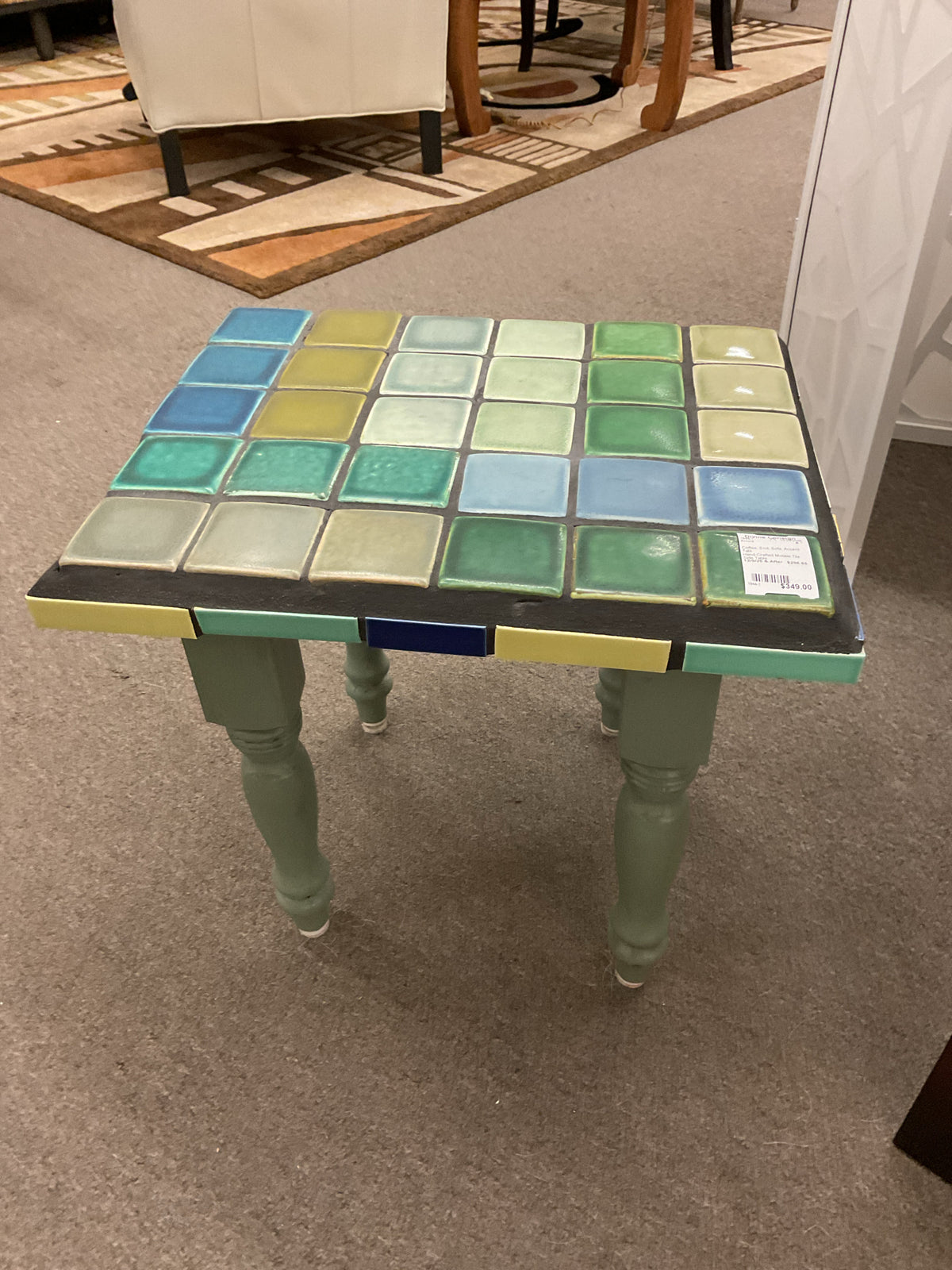 Hand-Crafted Motawi Tile Side Table