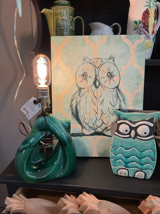MCM Blue Green Twist Lamp