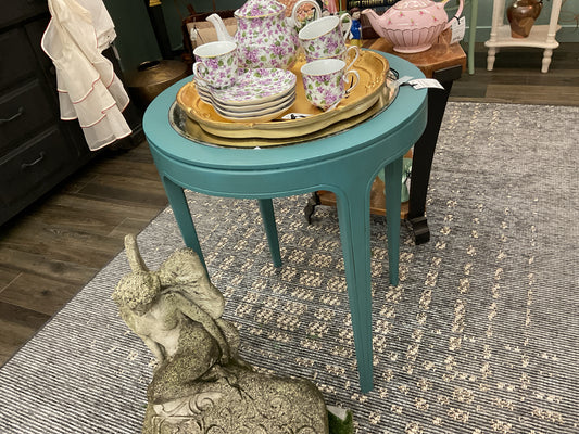 End Table Blue with Mirror Top