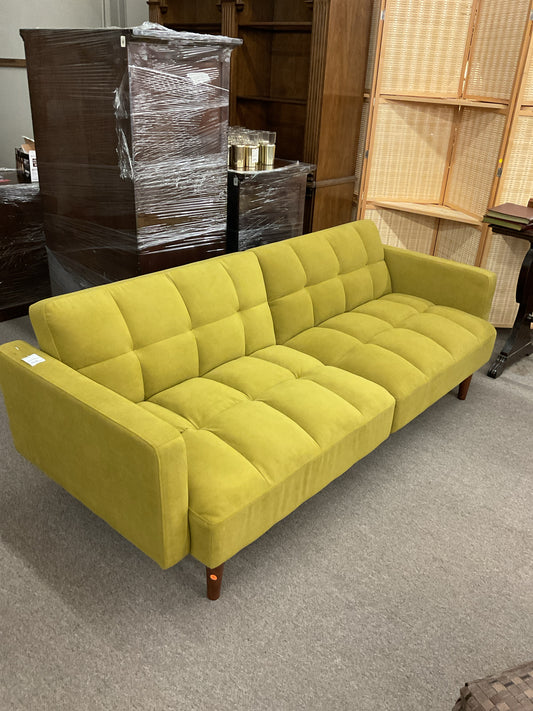 Click-Back Chartreuse Velvet Sofa 76x33x38