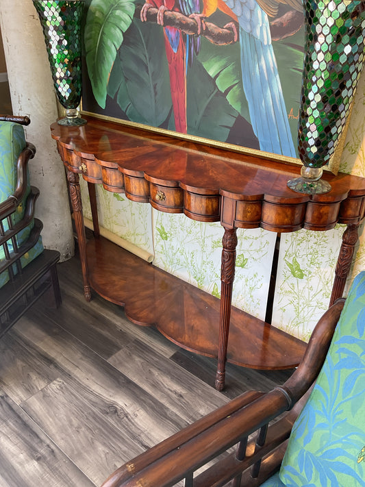 Theodore Alexander Half Moon Entrance Table 61"L, 18"D, 36"H