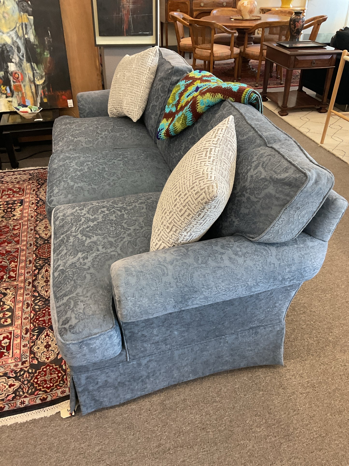 Baker Furniture Blue Sofa