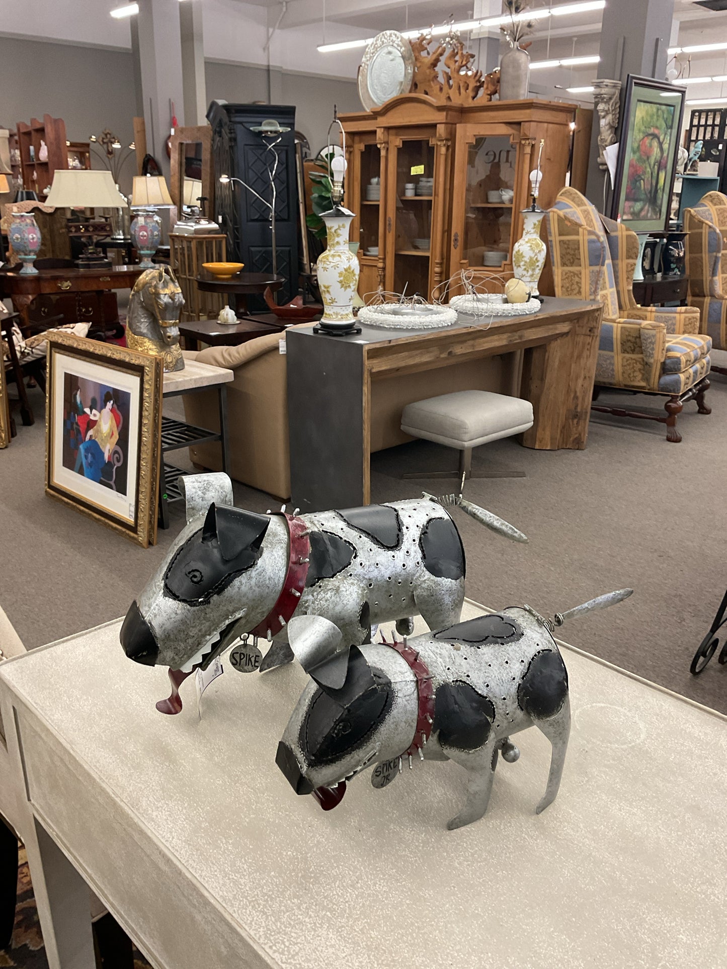 Metal Dogs Candleholders Spike & Spike Jr