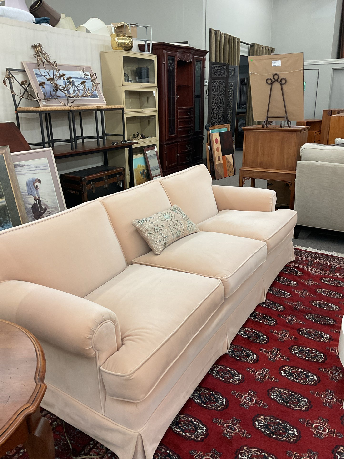 Henredon Soft Velvet Sofa 7' Long