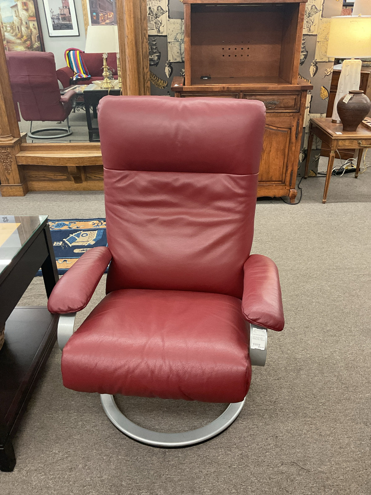Lafer Gaga Red Leather Recliner 30?W x 28?D x 42?H