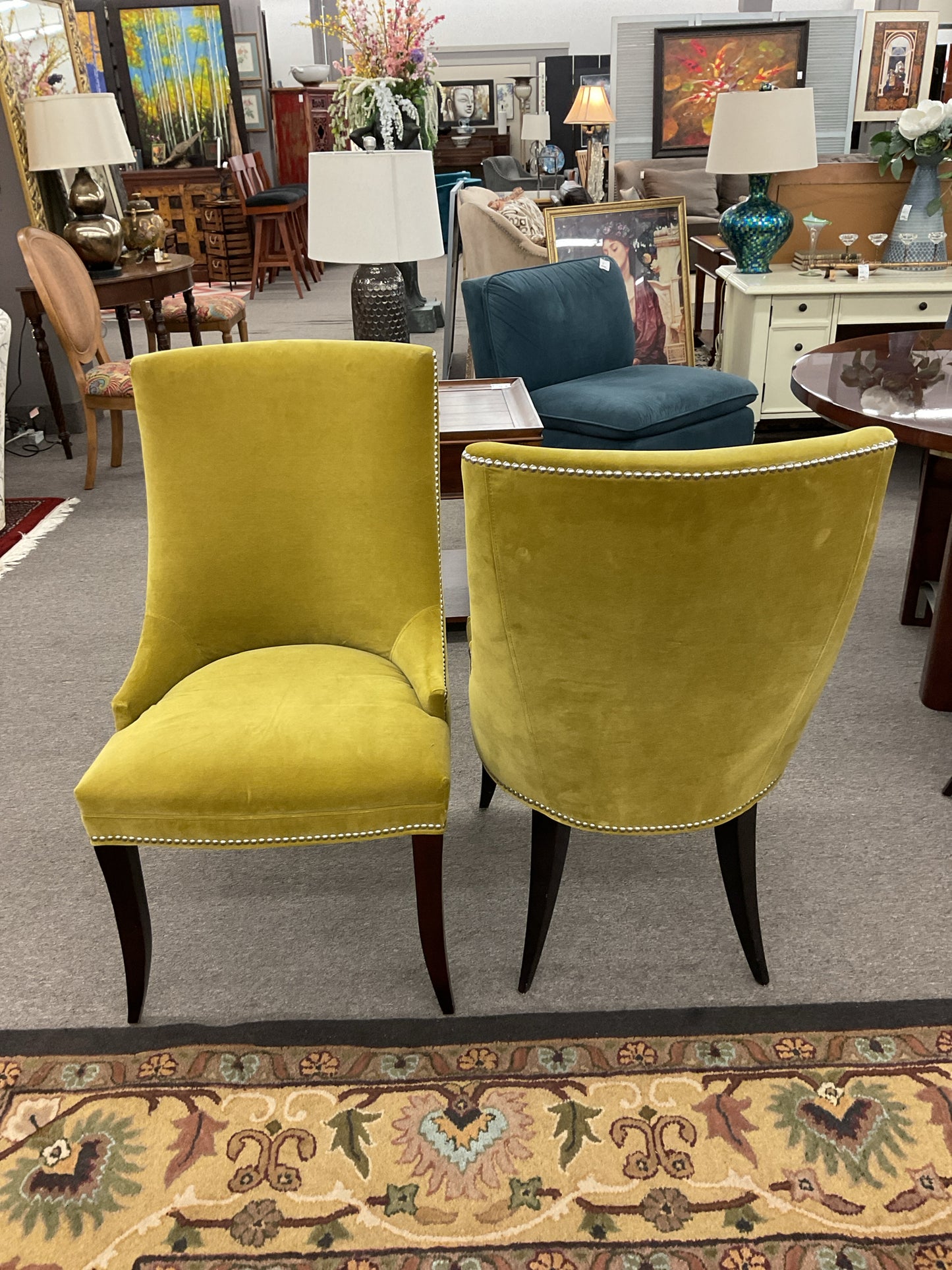 Velvet Dining Chair w/Nail Heads