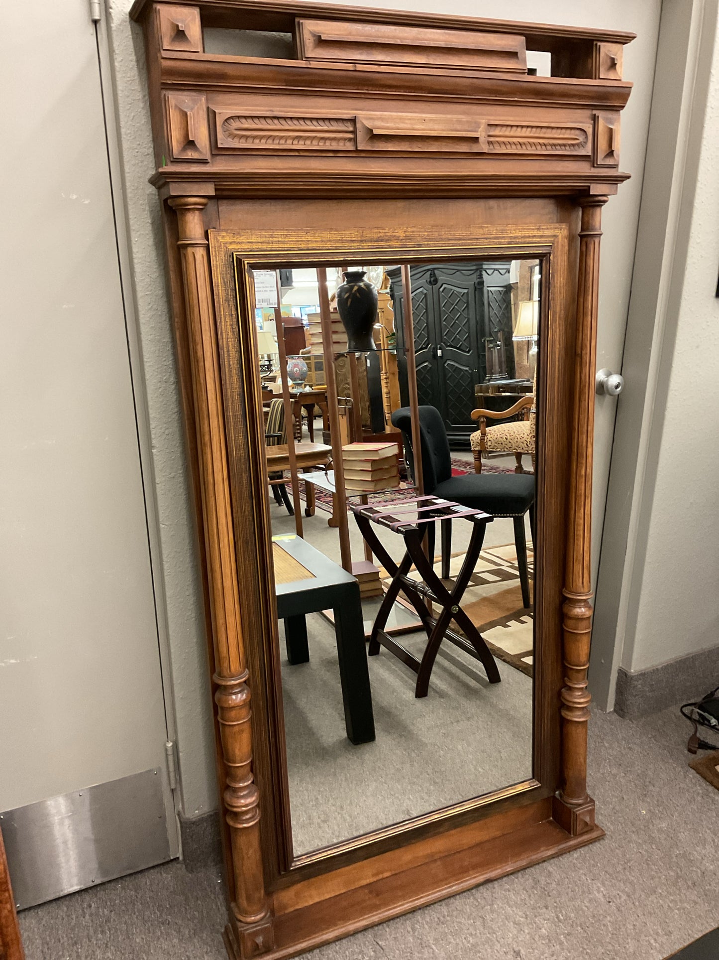 Victorian Oak Mirror 66x35