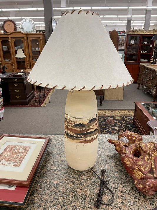 Vintage Organic Art Handmade Pottery Lamp