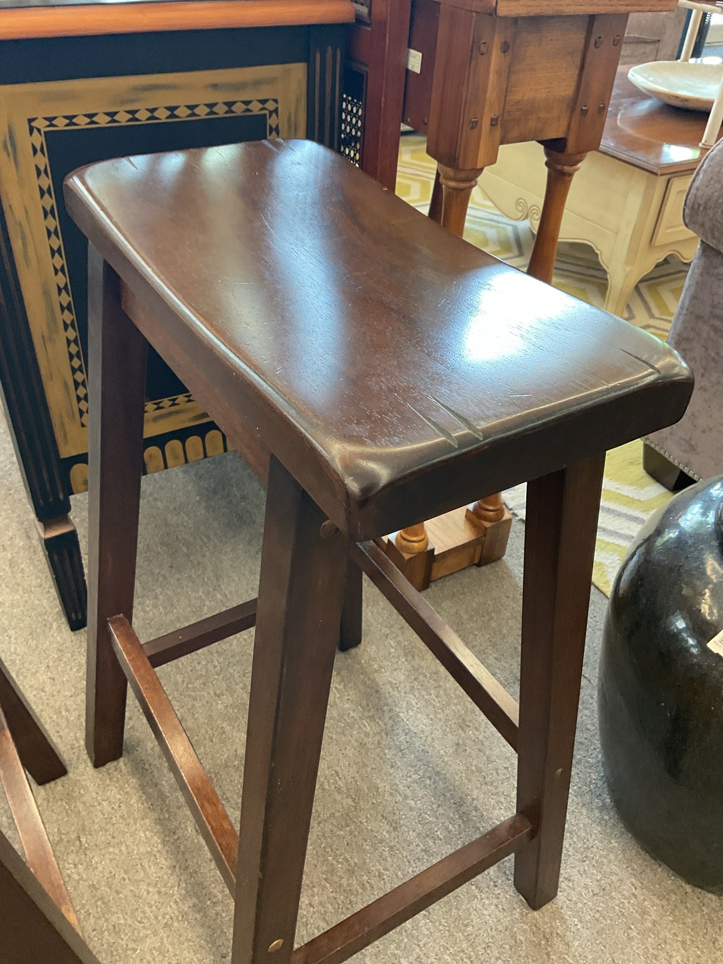 Dark Wood Barstool