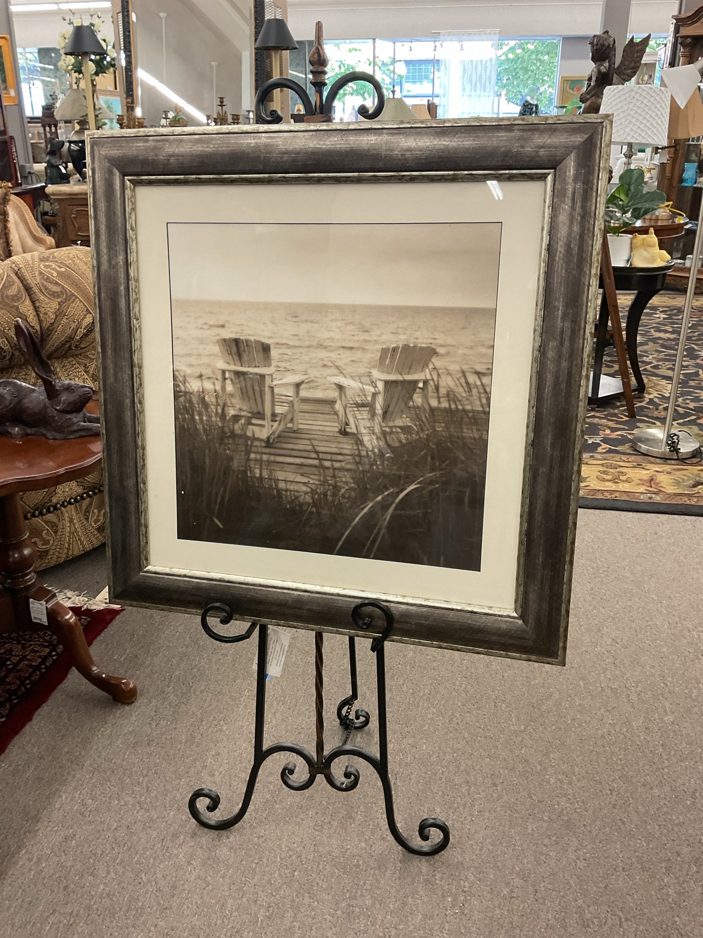 Beach Scene Framed Print 29x29