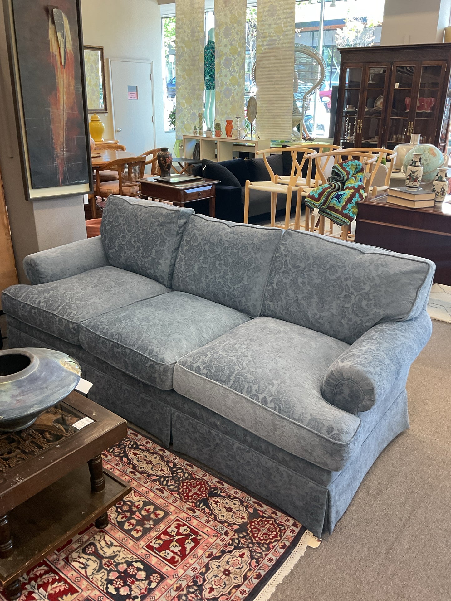 Baker Furniture Blue Sofa