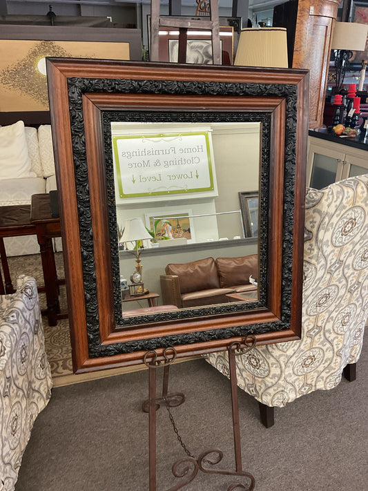 26x30 Rectangle Vintage Mirror 2-Tone Wood