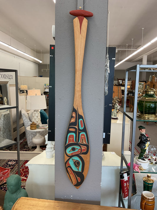 Chak Eagle Odin Lonning Signed Tlingit Carved Paddle