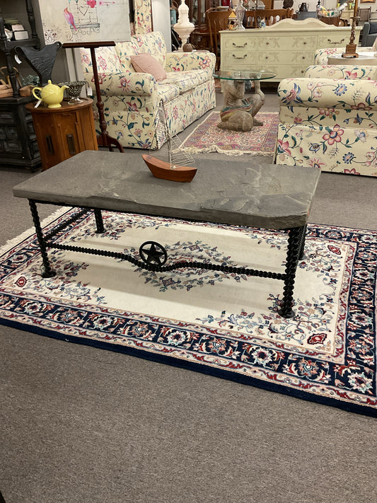 Custom-made Chain Link Coffee Table w/Stone Top