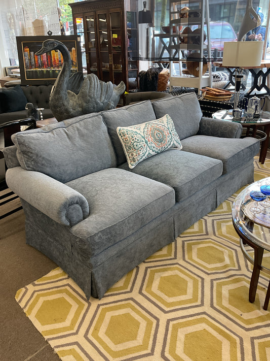 Baker Furniture Blue Sofa 90"L,33"H,36"D