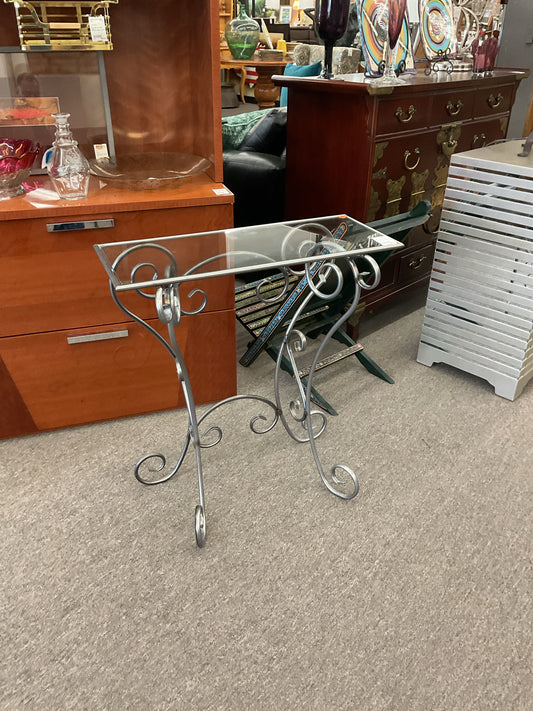 Metal Table w/Glass top