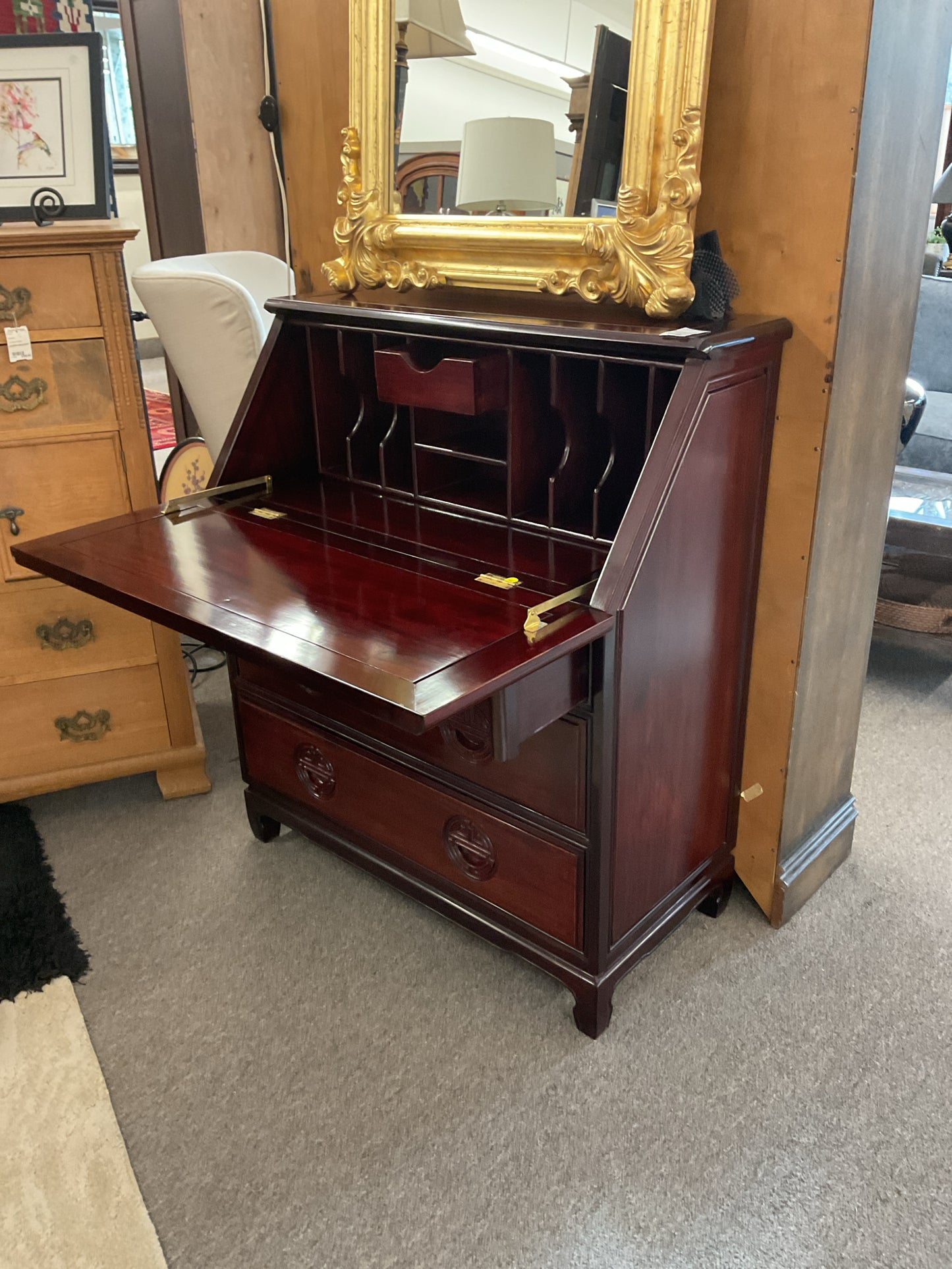 Oriental Rosewood Secretary Desk