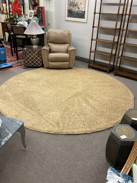 Round 9' Shag Beige Rug