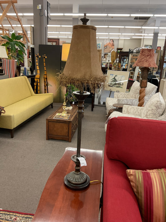 Buffet Metal Lamp w/Brown Shade